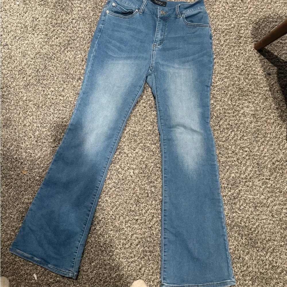 AKIRA Colorful Patchwork Boot Cut Jeans - Picture 2 of 6